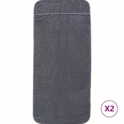 vidaXL strandhåndklæder 2 stk. 60x135 cm 400 GSM stof antracitgrå