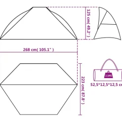 vidaXL strandtelt 268x223x125 cm 185T polyester havgrøn