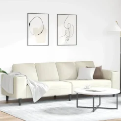 vidaXL Stue Sofa Creme 250 x 77 x 76 cm