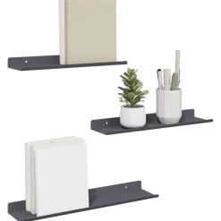 vidaXL Svævende hylde Vægmonteret 3 pcs Antracit 40 x 9 x 2,5 cm Stål