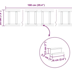 vidaXL Tag snefang Antracit 100 x 2,5 x 20 cm Stål