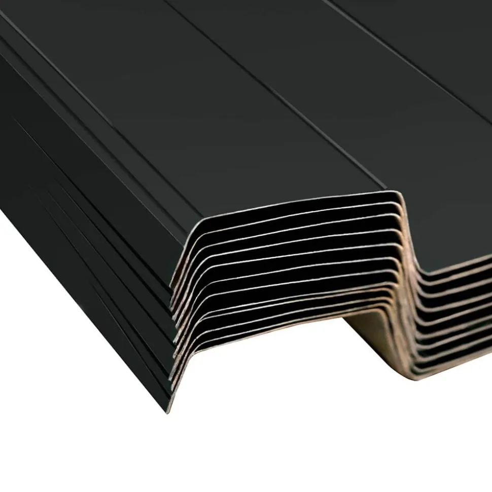 vidaXL Tagpanel 12 pcs Antracit 129 x 45 cm Galvaniseret stål