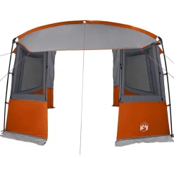 vidaXL Tailgate Telt til Campingvogn Grå og orange 352 x 250 x 240 cm
