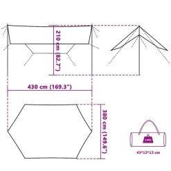 vidaXL tarp 430x380x210 cm vandtæt orange