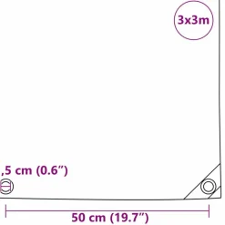 vidaXL Tarpaulin 650g / m² Beige 3 x 3 m Lærred med PVC-belægning