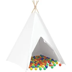 vidaXL Teepee Telt Hvid 120 x 120 x 150 cm Stof og Plast
