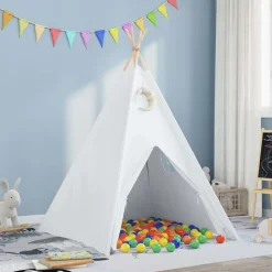 vidaXL Teepee Telt Hvid 120 x 120 x 150 cm Stof og Plast