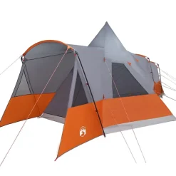 vidaXL Teepee Telt 8-Personer med tag Grå og orange 720 x 465 x 295 cm