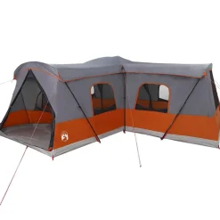vidaXL Telt til 16 personer med tag Grå og orange 680 x 510 x 210 cm