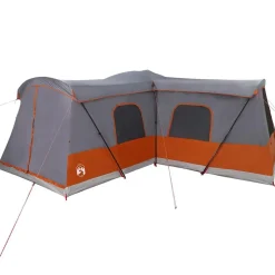 vidaXL Telt til 16 personer med tag Grå og orange 680 x 510 x 210 cm