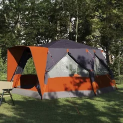 vidaXL Teltehus til 7 personer Grå og orange 400 x 350 x 212 cm