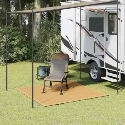 vidaXL telttæppe 200x200 cm HDPE sandfarvet