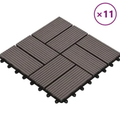 vidaXL Terrasse Flise 11 pcs Mørk Brun 30 x 30 cm WPC