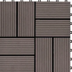 vidaXL Terrasse Flise 11 pcs Mørk Brun 30 x 30 cm WPC