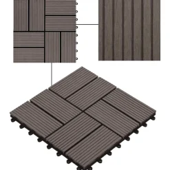 vidaXL Terrasse Flise 11 pcs Mørk Brun 30 x 30 cm WPC