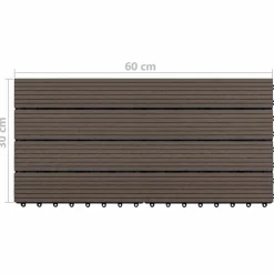 vidaXL Terrasse Flise 6 pcs Mørk Brun 60 x 30 cm WPC