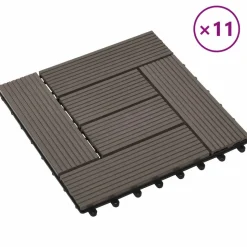 vidaXL Terrasse Flise 11 pcs Mørk Brun 30 x 30 cm WPC