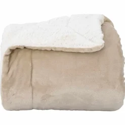 vidaXL Throw tæppe Beige 130 x 150 cm Fleece