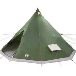 vidaXL Tipi telt med tag med opbevaring Grøn 560 x 560 x 300 cm taft