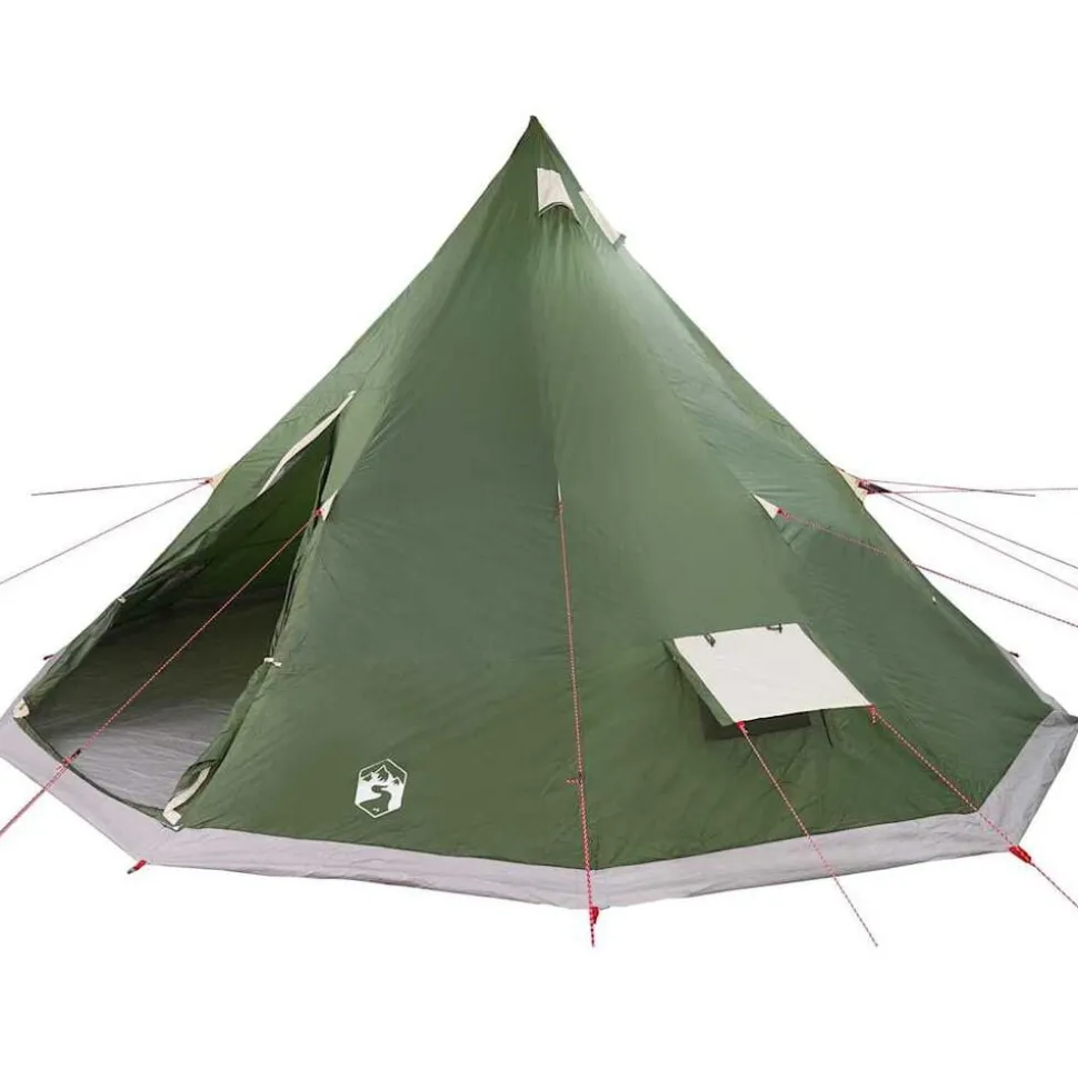 vidaXL Tipi telt med tag med opbevaring Grøn 560 x 560 x 300 cm taft