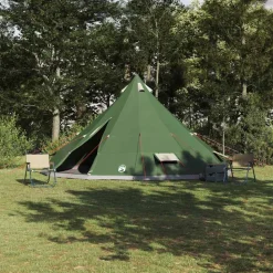vidaXL Tipi telt med tag med opbevaring Grøn 560 x 560 x 300 cm taft
