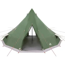 vidaXL Tipi telt med tag med opbevaring Grøn 560 x 560 x 300 cm taft