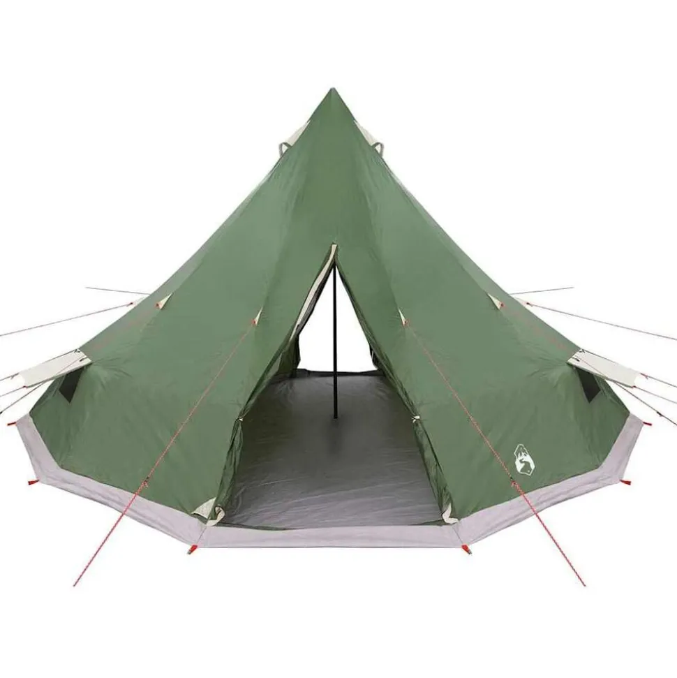 vidaXL Tipi telt med tag med opbevaring Grøn 560 x 560 x 300 cm taft