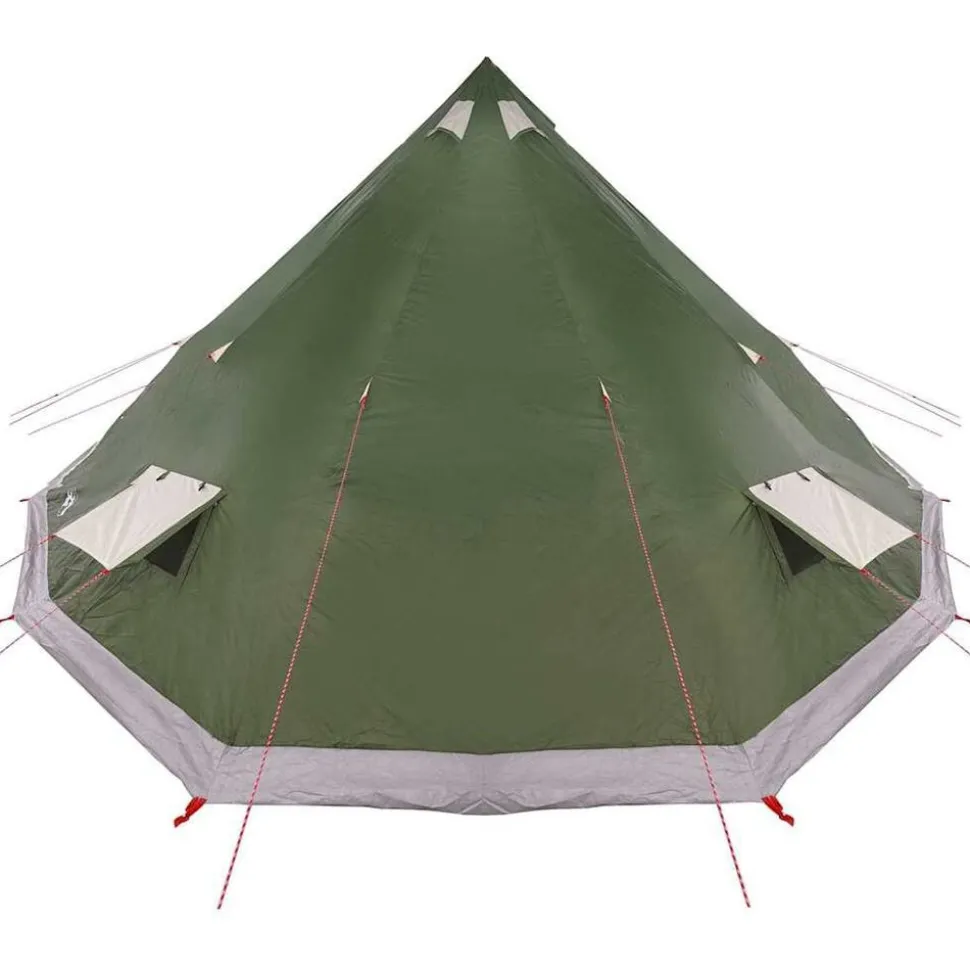 vidaXL Tipi telt med tag med opbevaring Grøn 560 x 560 x 300 cm taft