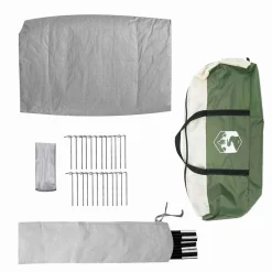 vidaXL Tipi telt med tag med opbevaring Grøn 560 x 560 x 300 cm taft