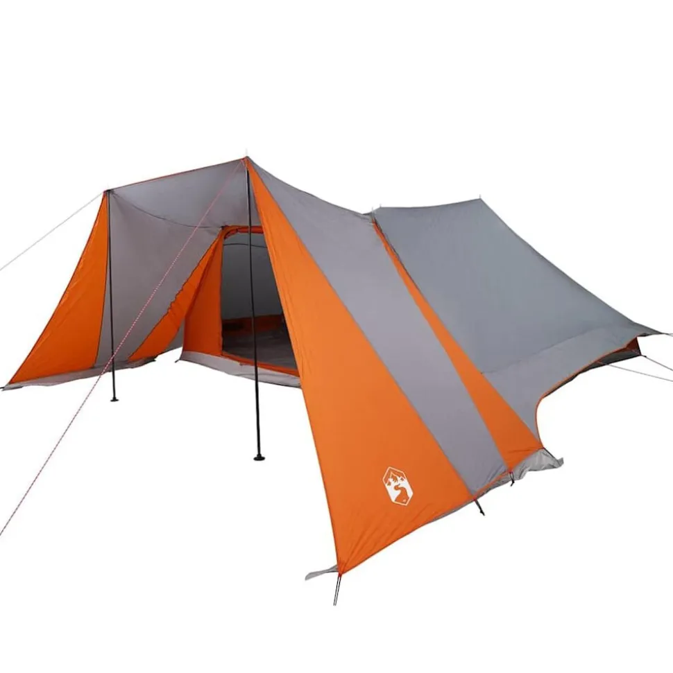 vidaXL Tipi telt med tag Grå og orange 660 x 456 x 200 cm taft