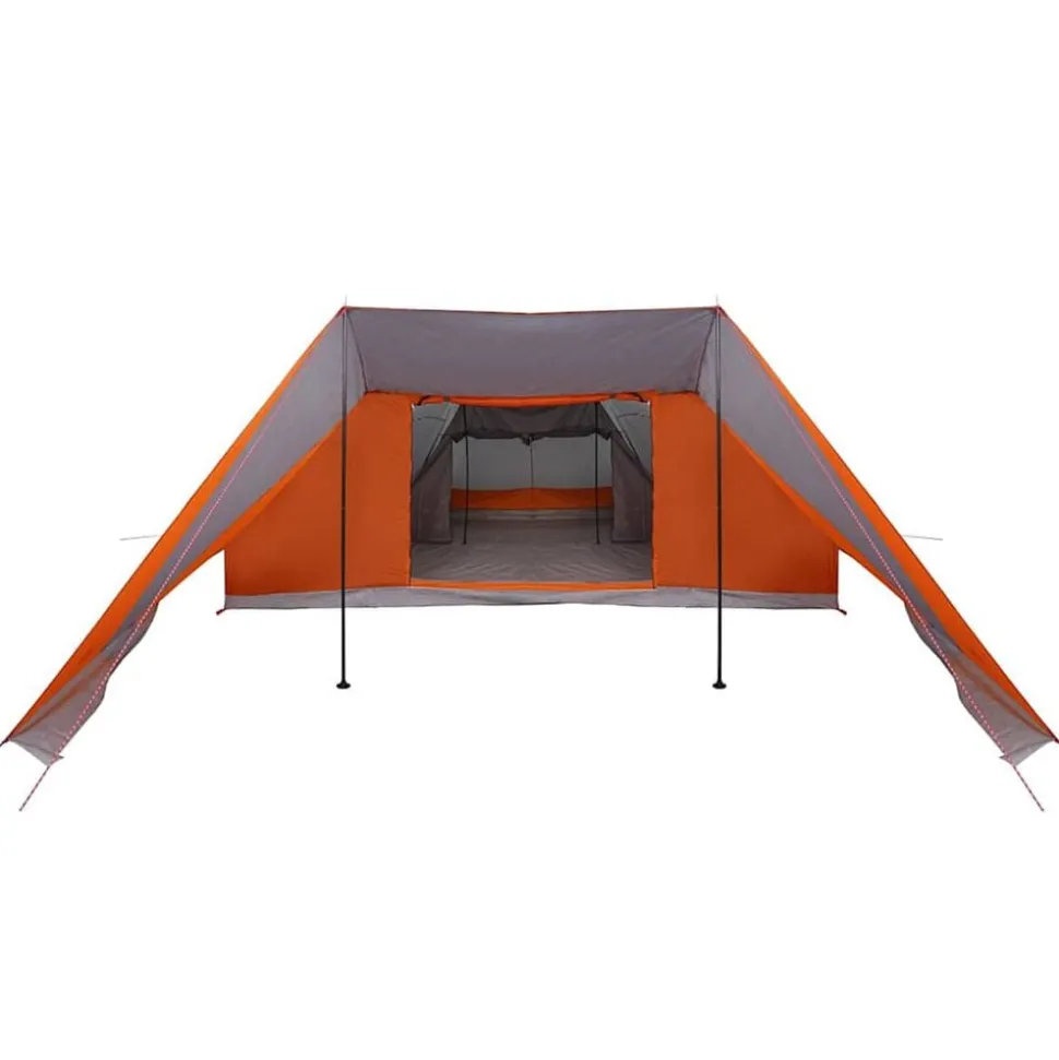 vidaXL Tipi telt med tag Grå og orange 660 x 456 x 200 cm taft