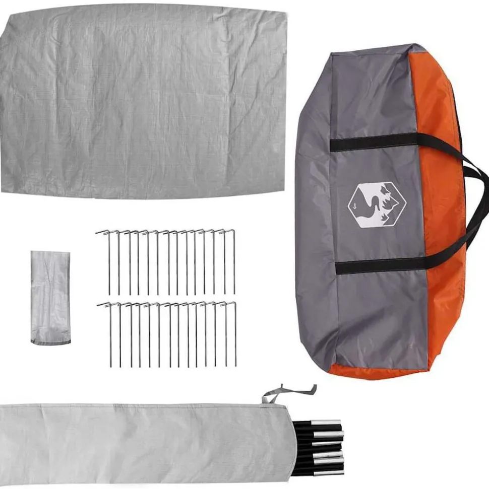 vidaXL Tipi telt med tag Grå og orange 660 x 456 x 200 cm taft