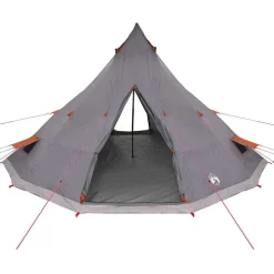 vidaXL Tipi telt med tag Grå og orange 560 x 560 x 300 cm taft