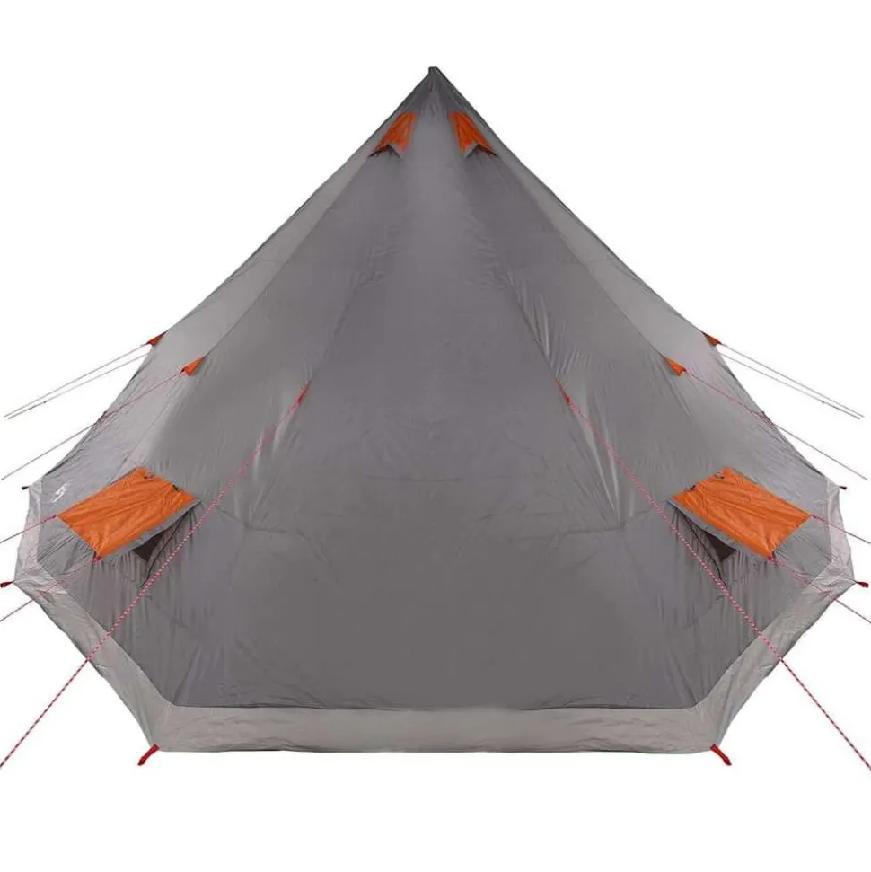 vidaXL Tipi telt med tag Grå og orange 560 x 560 x 300 cm taft
