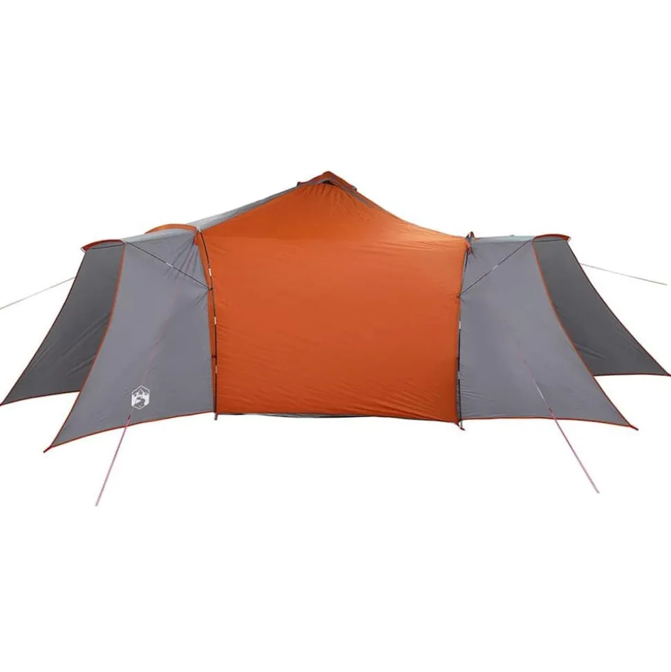 vidaXL Tipi telt med tag Grå og orange 492 x 492 x 275 cm taft
