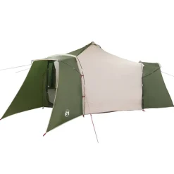 vidaXL Tipi telt med tag med opbevaring Grøn 492 x 492 x 275 cm taft