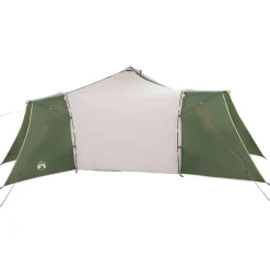vidaXL Tipi telt med tag med opbevaring Grøn 492 x 492 x 275 cm taft