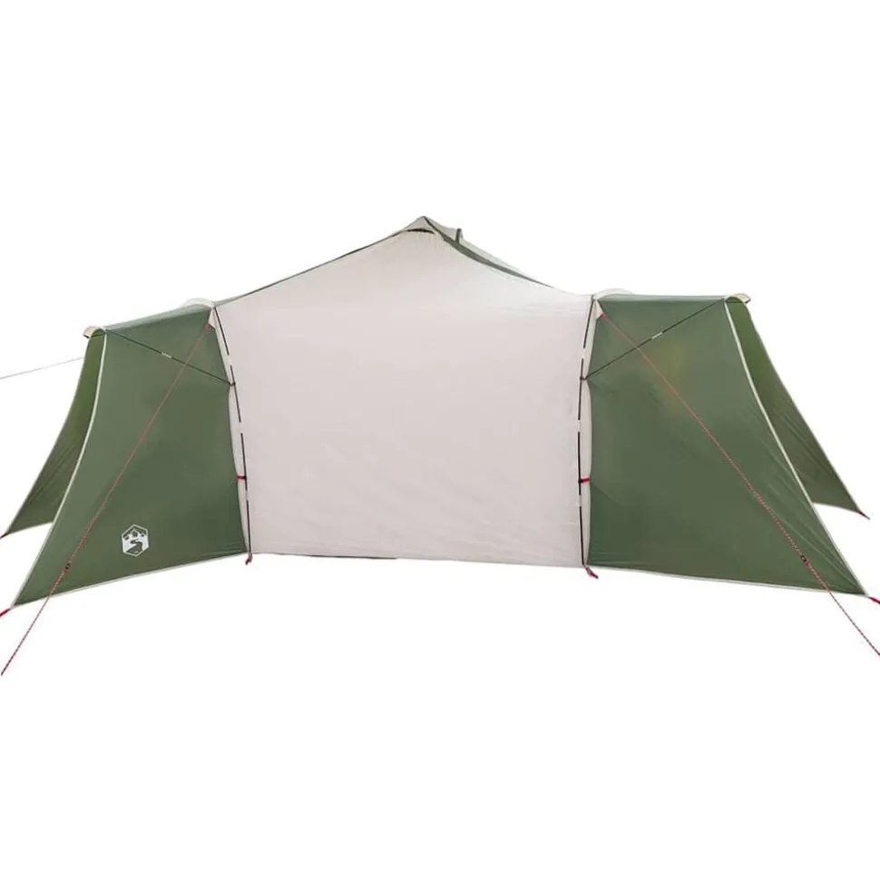 vidaXL Tipi telt med tag med opbevaring Grøn 492 x 492 x 275 cm taft