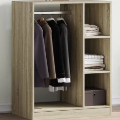 vidaXL tøjreol 77x48x102 cm konstrueret træ sonoma-eg