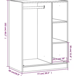 vidaXL tøjreol 77x48x102 cm konstrueret træ sonoma-eg