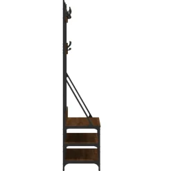 vidaXL tøjstativ med skoopbevaring 100x40x184 cm brun egetræsfarve
