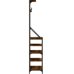 vidaXL tøjstativ med skoopbevaring 70x34x184 cm røget egetræsfarve