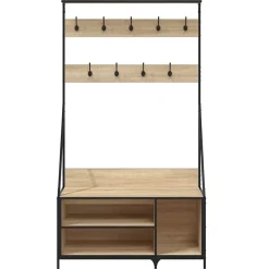 vidaXL tøjstativ med skoopbevaring 100x41x184 cm sonoma-eg