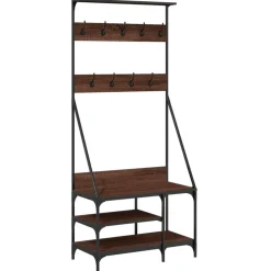 vidaXL tøjstativ med skoopbevaring 80x40x184 cm brun egetræsfarve