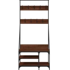 vidaXL tøjstativ med skoopbevaring 80x40x184 cm brun egetræsfarve