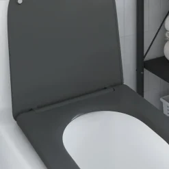vidaXL Toilet sæde Antracit 47 x 36 x 3,4 cm Duroplast