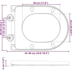 vidaXL Toilet sæde Antracit 49 x 36 x 4 cm Duroplast