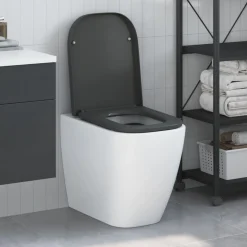 vidaXL Toilet sæde Antracit 47,5 x 35 x 3,6 cm Duroplast