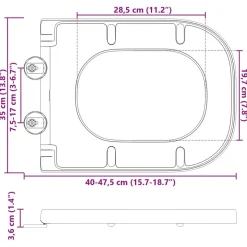 vidaXL Toilet sæde Antracit 47,5 x 35 x 3,6 cm Duroplast