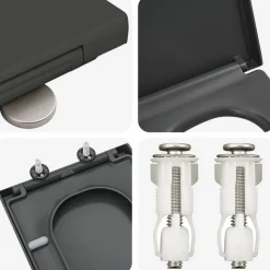 vidaXL Toilet sæde Antracit 47,5 x 35 x 3,6 cm Duroplast